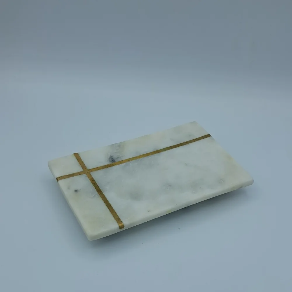 Marble Coaster with Gold Accents 5.5